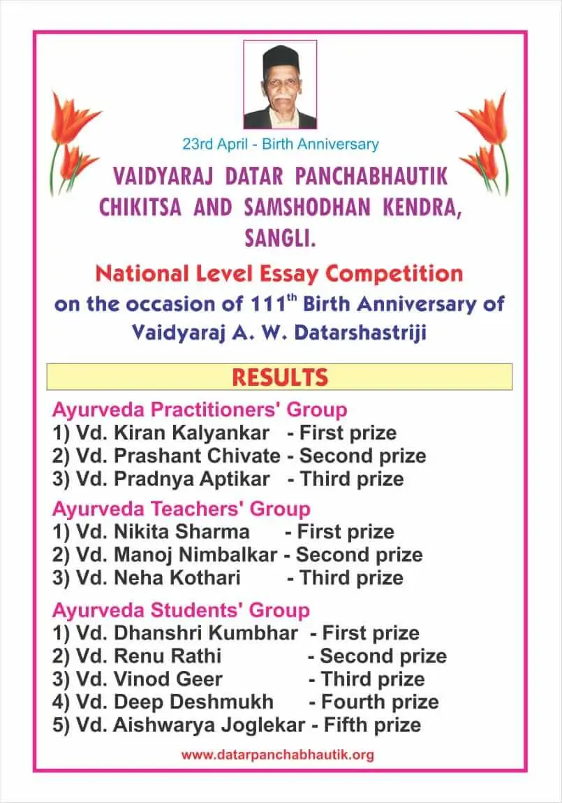 Results of Essay writing competition Covid 19